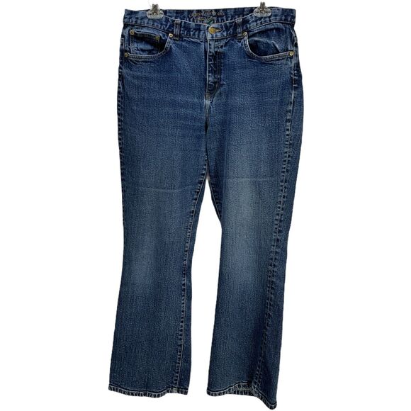 Ralph Lauren Womens Classic Bootcut Jeans Size 14 34x29 High Rise Stretch - Picture 1 of 10